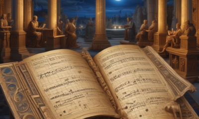 Ancient Roman scholars calculating calendar mistakes with scrolls versus modern