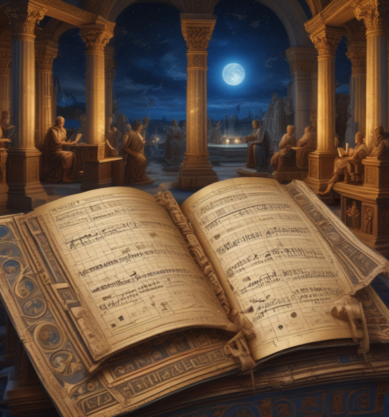 Ancient Roman scholars calculating calendar mistakes with scrolls versus modern