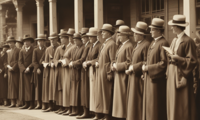 Early 1900s American voters participating in democratic reforms created by